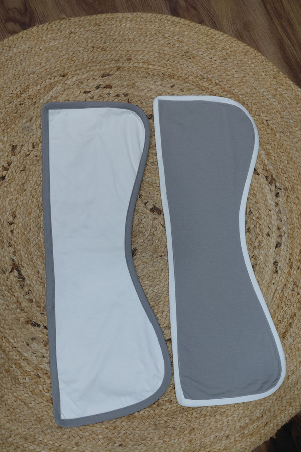 Grey White Soft Hoisery Baby Face Cloth| Baby Burp Napkins I Pack of 2