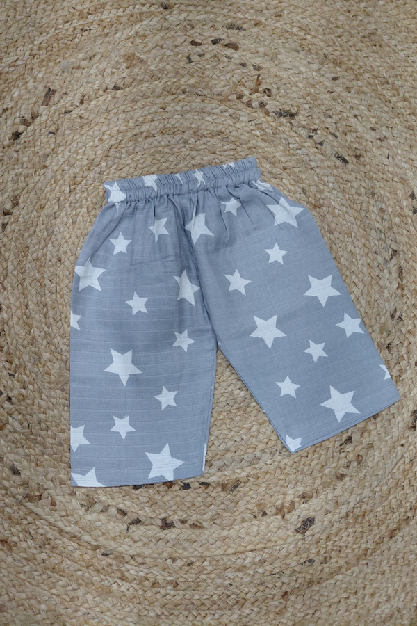Unisex Pajama Pants | 120 GSM Checkered Muslin Fabric - Born Star Grey