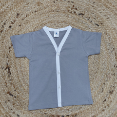 1 Pc Short Sleeve Cotton Jersey Hoisery Jhabla Vest - Grey