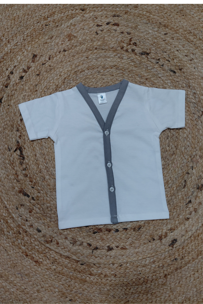 1 Pc Short Sleeve Cotton Jersey Hoisery Jhabla Vest - White