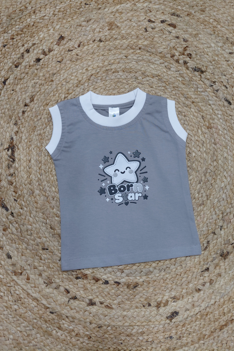 Sleeveless Kids Tee - 100% Cotton Born Star