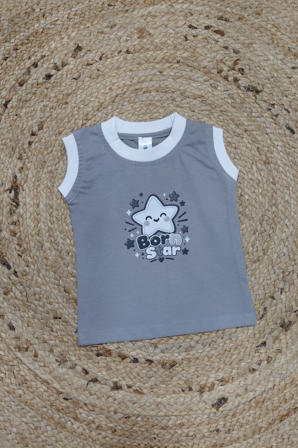 Sleeveless Kids Tee - 100% Cotton Born Star