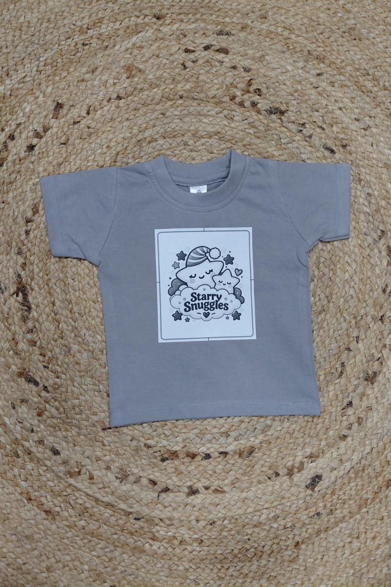 Short Sleeves Kids Tee - 100% Cotton Starry Snuggles