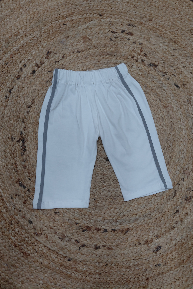 White Unisex Track Pants | Cotton Jersey Hoisery