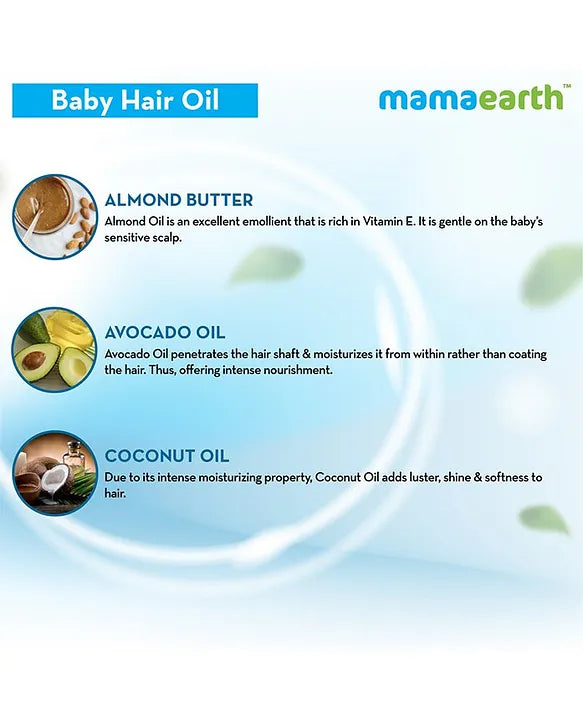 Mamaearth Baby Mama Earth Nourishing Baby Hair Oil White - 200 ml