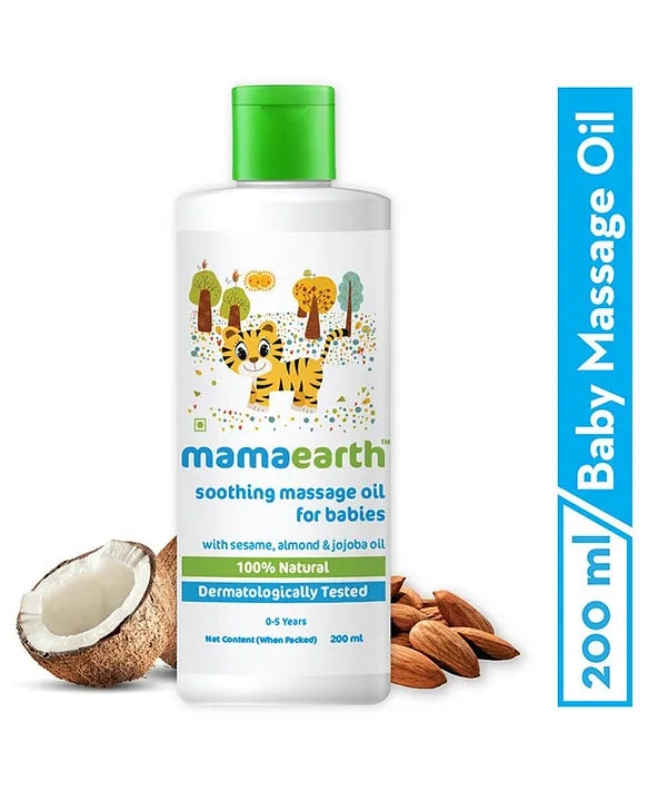 Mamaearth Baby Mama Earth Soothing Baby Massage Oil White - 200 ml
