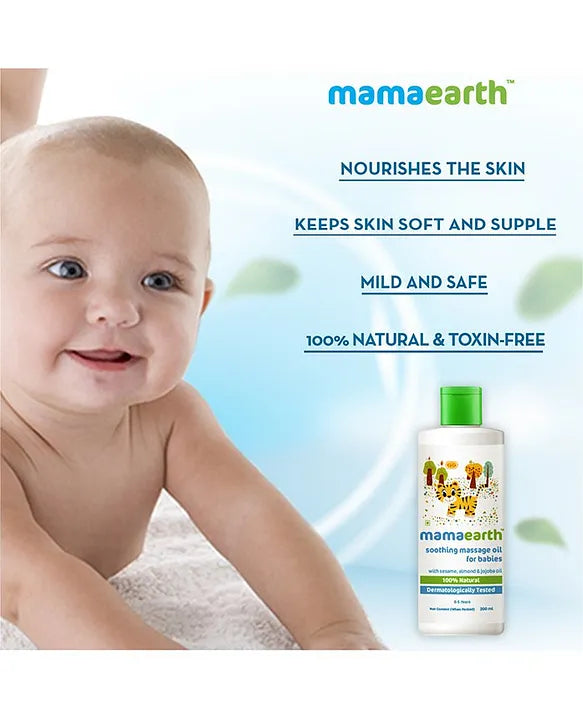 Mamaearth Baby Mama Earth Soothing Baby Massage Oil White - 200 ml