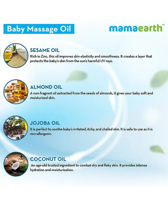 Mamaearth Baby Mama Earth Soothing Baby Massage Oil White - 200 ml