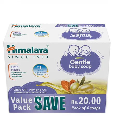 Himalaya Herbal Gentle Baby Soap Value Pack Of 4 - 75 gm  ( Pack of 2 )