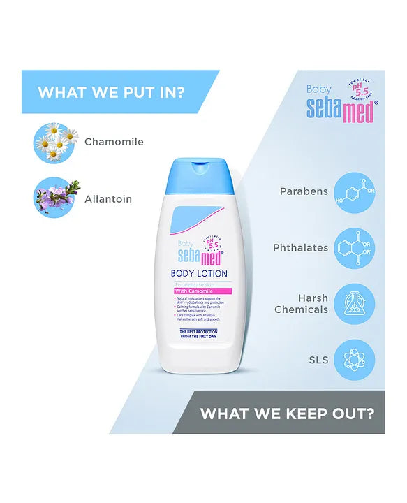 Sebamed Baby  Body Lotion|pH 5.5|Long lasting moisturiser|Quickly absorbed| 100 ml