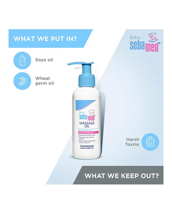 Sebamed Baby  Massage Oil| With Soya Oil|Non- greasy|Ideal for newborn |150 ml