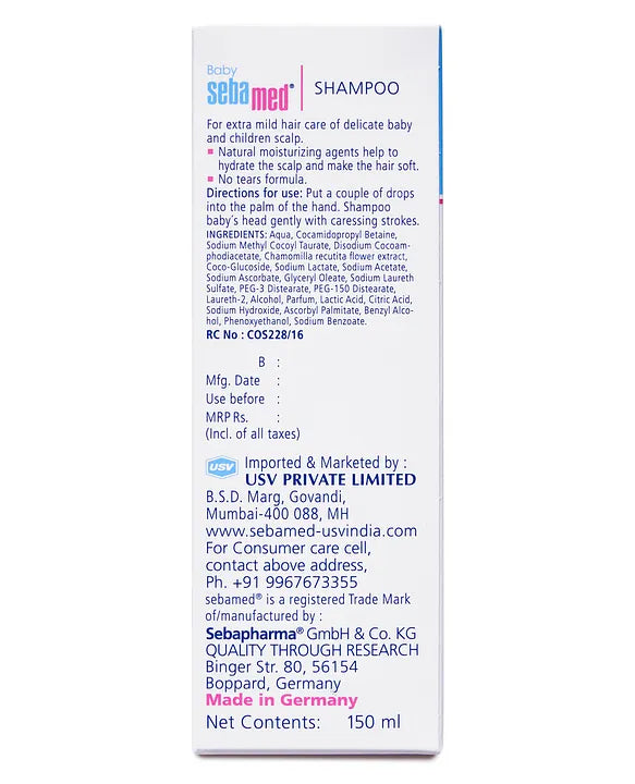 Sebamed Baby  Shampoo|pH 5.5| Ideal for Newborn's delicate scalp| No Tears | 150 ml