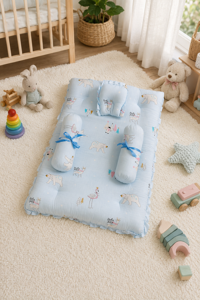4 Pcs Muslin Bedding Set for 0 to 6 Months - Jolly