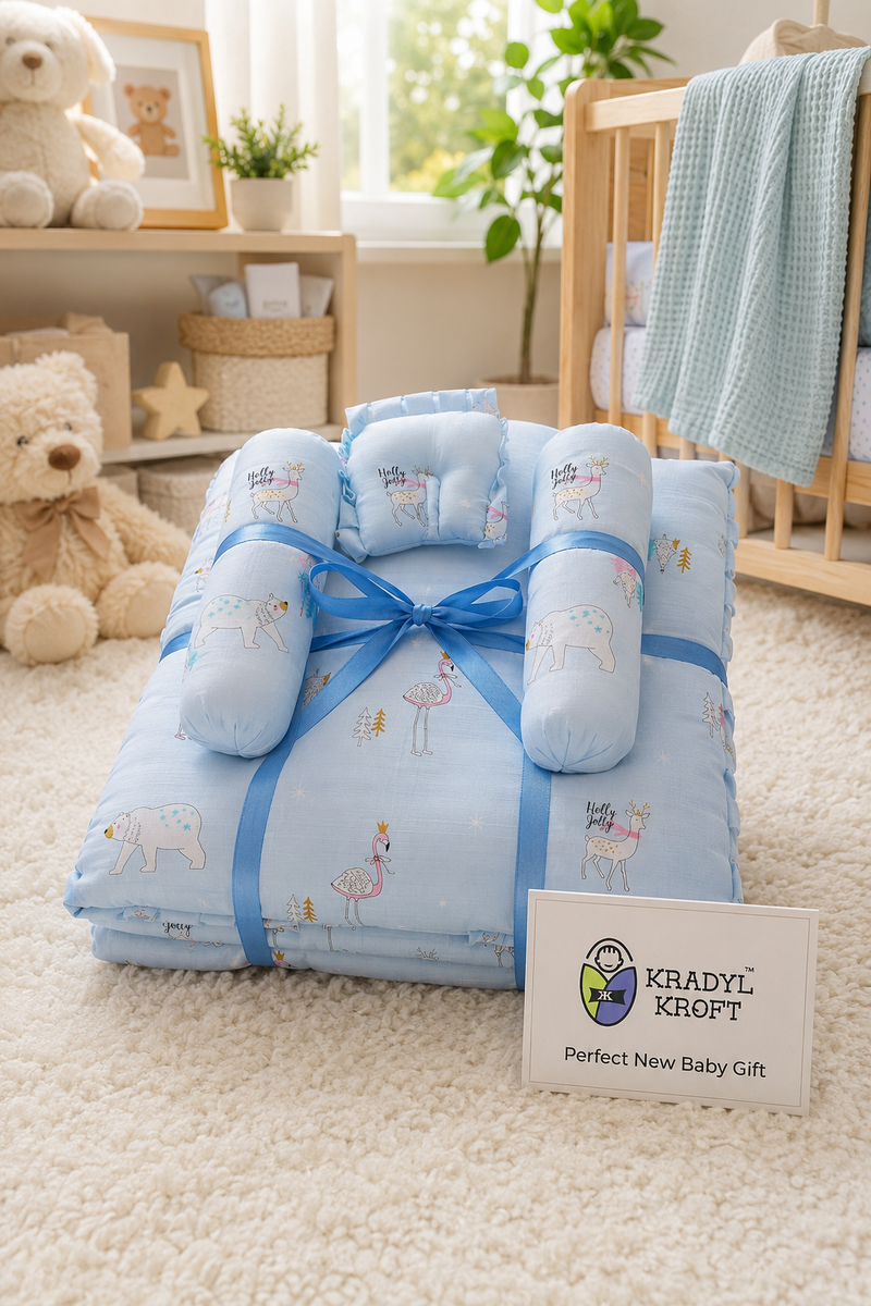 4 Pcs Muslin Bedding Set for 0 to 6 Months - Jolly