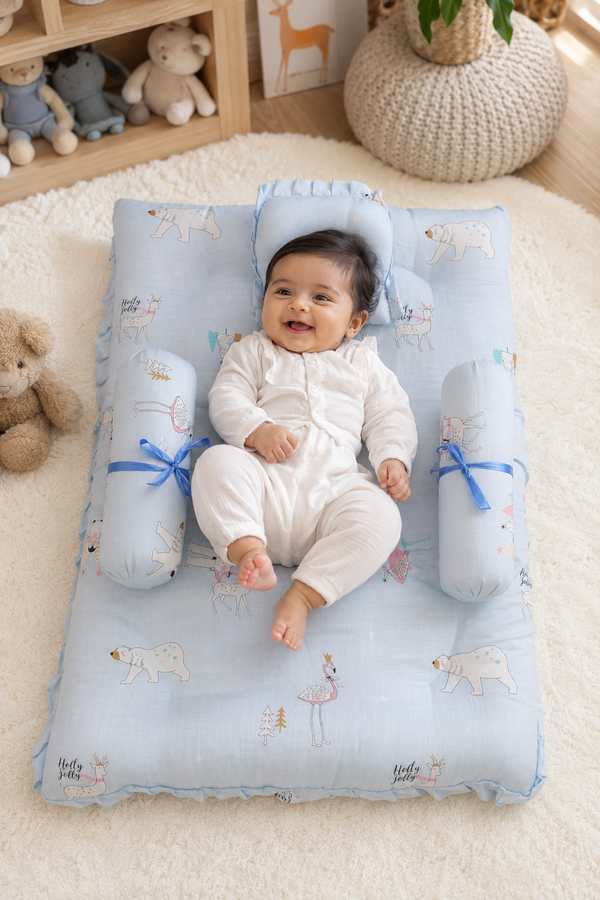 4 Pcs Muslin Bedding Set for 0 to 6 Months - Jolly