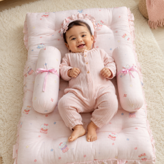 4 Pcs Muslin Bedding Set for 0 to 6 Months - Frill Puppy