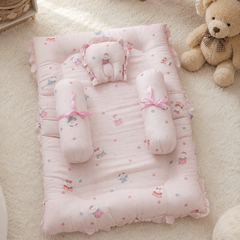 4 Pcs Muslin Bedding Set for 0 to 6 Months - Frill Puppy