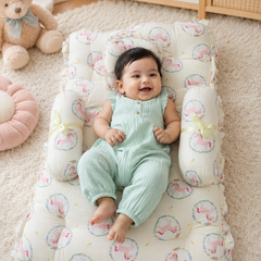 4 Pcs Muslin Bedding Set for 0 to 6 Months - Yellow Horse