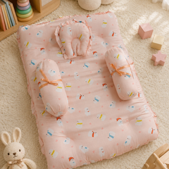 4 Pcs Muslin Bedding Set for 0 to 6 Months - Peach Bear