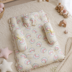4 Pcs Muslin Bedding Set for 0 to 6 Months - Yellow Horse