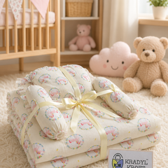 4 Pcs Muslin Bedding Set for 0 to 6 Months - Yellow Horse