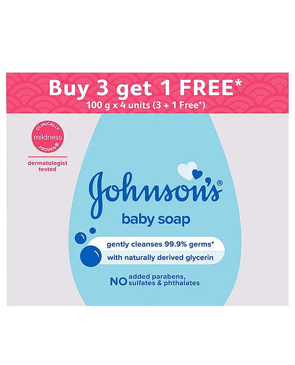 Johnson's baby Soap 100 gm Buy 3 Get 1 Free