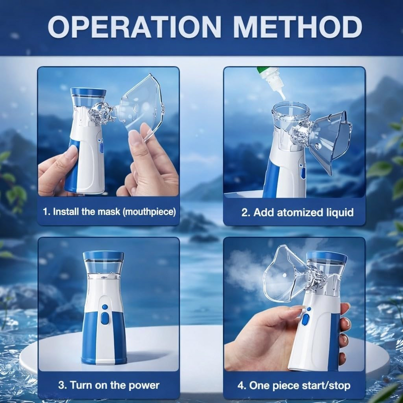 +Free Mesh Nebulizer, Portable Handheld Nebuliser Machine