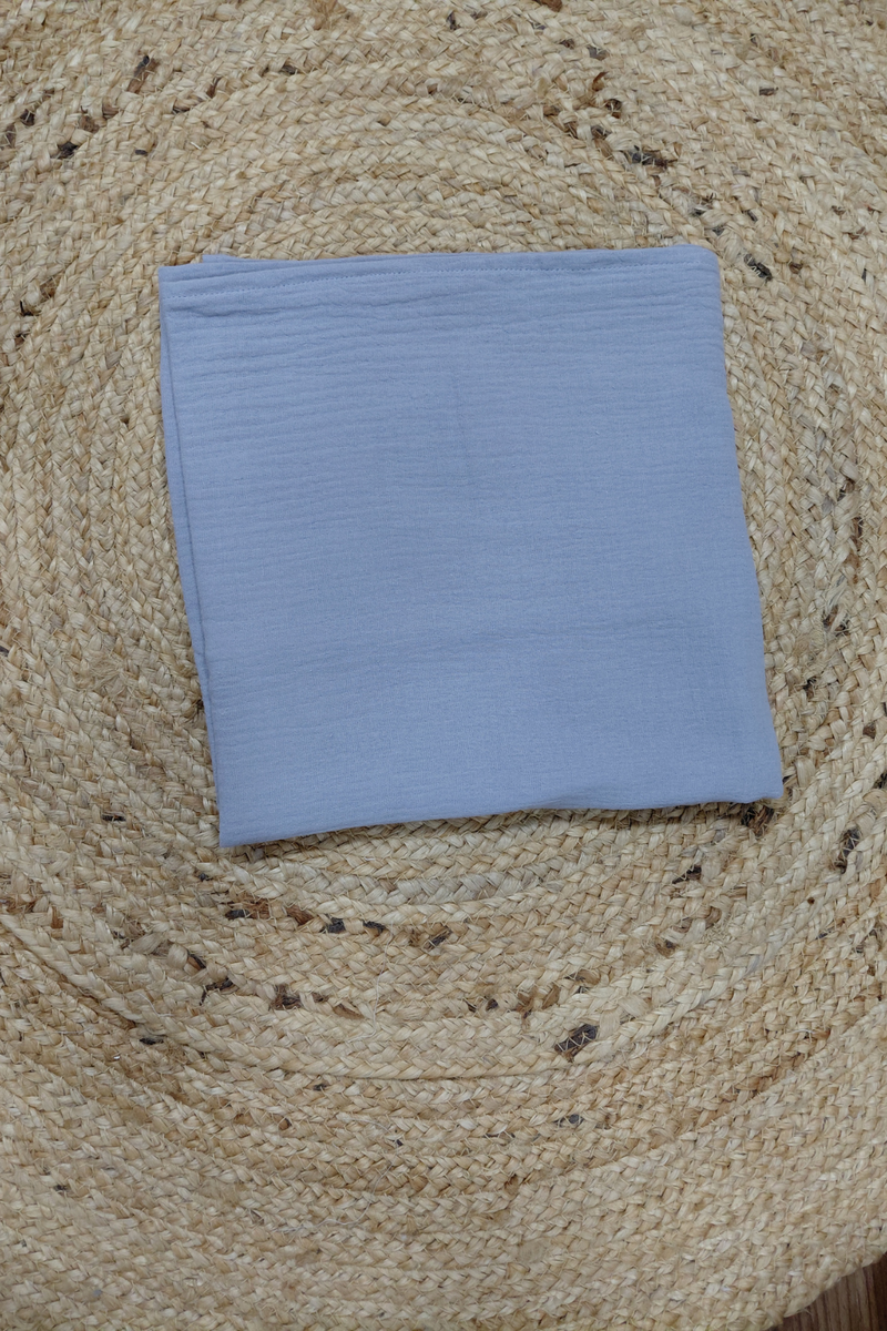 Muslin Swaddle for Infants 120 X 120 Cms - Solid Grey- Crinkled Muslin
