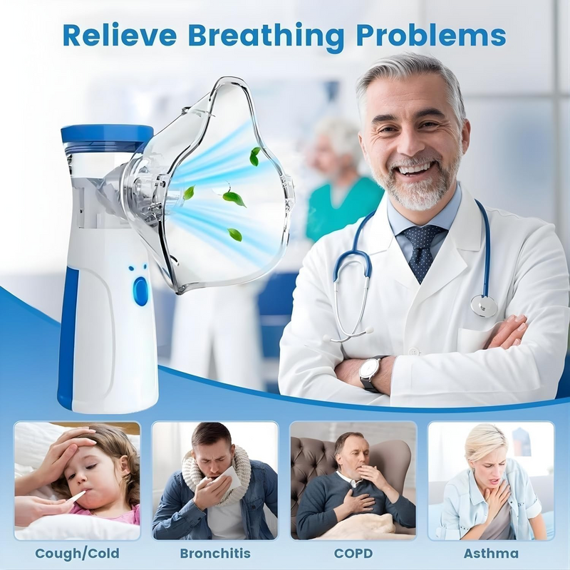 +Free Mesh Nebulizer, Portable Handheld Nebuliser Machine