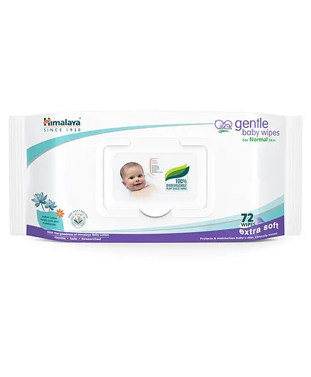 Himalaya Herbal Gentle Baby Wipes 72 Pieces - Pack of 2 ( combo Pack of 2 )