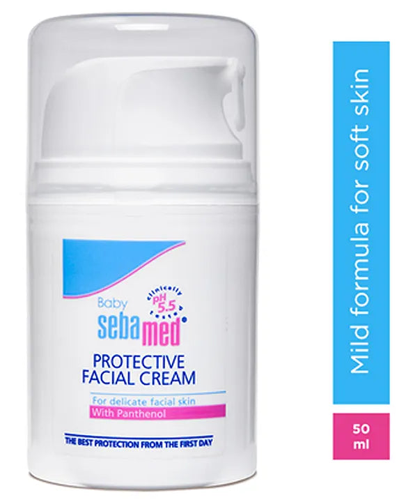 Sebamed Baby  Protective Facial Cream|pH 5.5|Baby Face Cream|Vitamin E for Soft Skin|Ideal for salivary rashes|50ml