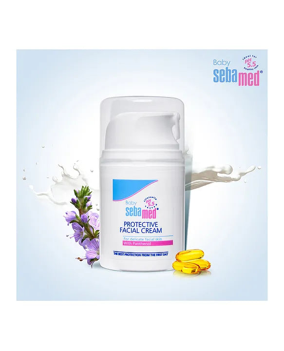 Sebamed Baby  Protective Facial Cream|pH 5.5|Baby Face Cream|Vitamin E for Soft Skin|Ideal for salivary rashes|50ml