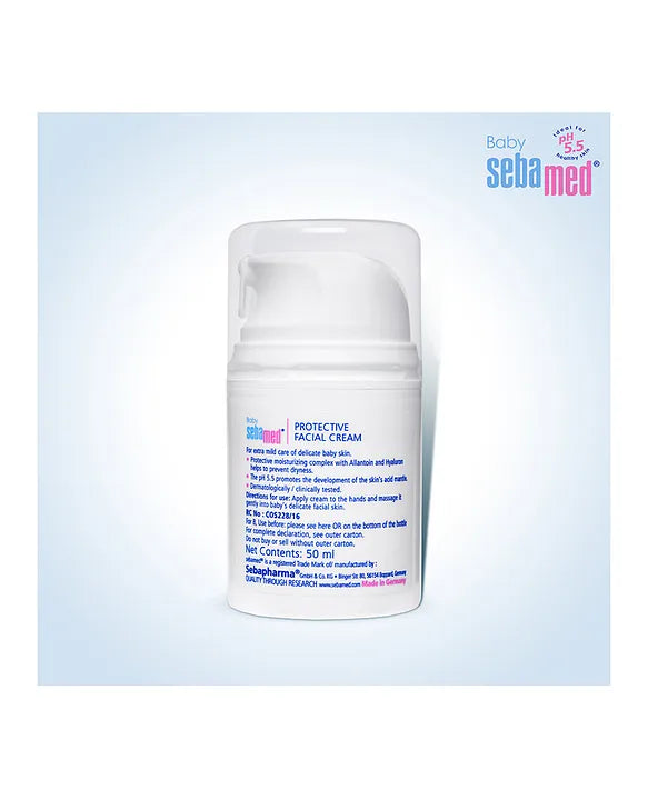 Sebamed Baby  Protective Facial Cream|pH 5.5|Baby Face Cream|Vitamin E for Soft Skin|Ideal for salivary rashes|50ml
