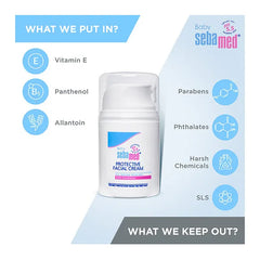Sebamed Baby  Protective Facial Cream|pH 5.5|Baby Face Cream|Vitamin E for Soft Skin|Ideal for salivary rashes|50ml