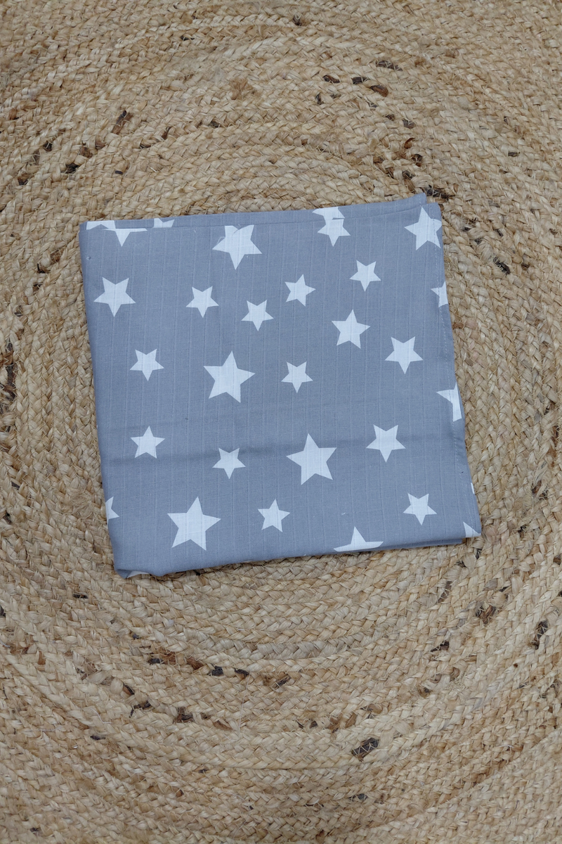Muslin Swaddle for Infants 120 X 120 Cms - Born Star Grey