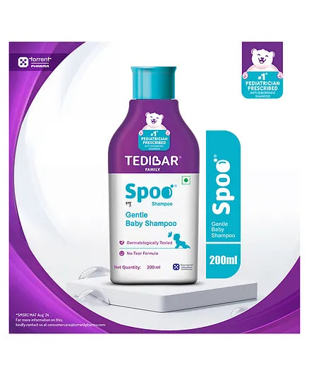 Spoo gentle baby shampoo 200m (Pack of 2) No Tears  Gentle on Scalp  No. 1 Pediatrician Prescribed Shampoo- By Torrent Pharma