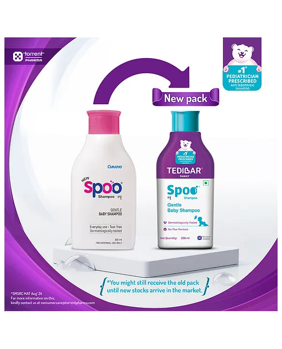 Torrent Pharma Spoo gentle baby shampoo 200ml No Tears  Gentle on Scalp  No. 1 Pediatrician Prescribed Anti Seborrheic Shampoo- By