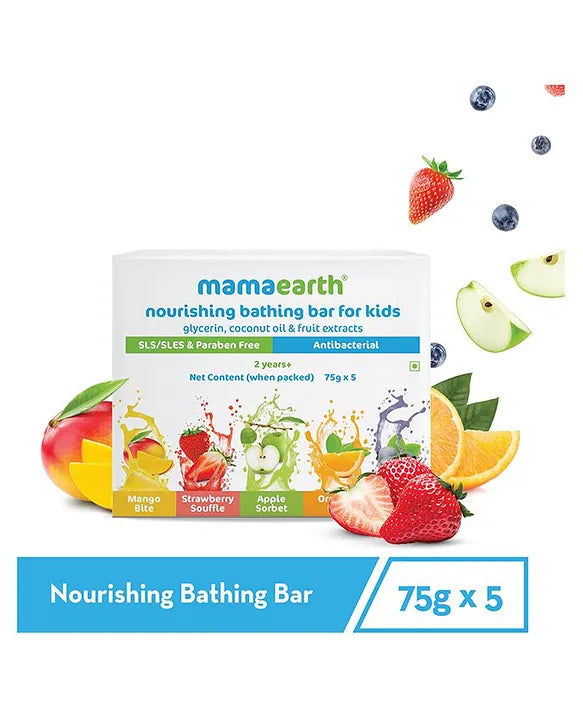 Mamaearth Baby Mama Earth Nourishing Bathing Bar Pack of 5  75 Grams Each