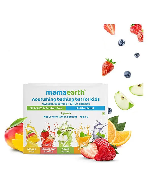 Mamaearth Baby Mama Earth Nourishing Bathing Bar Pack of 5  75 Grams Each