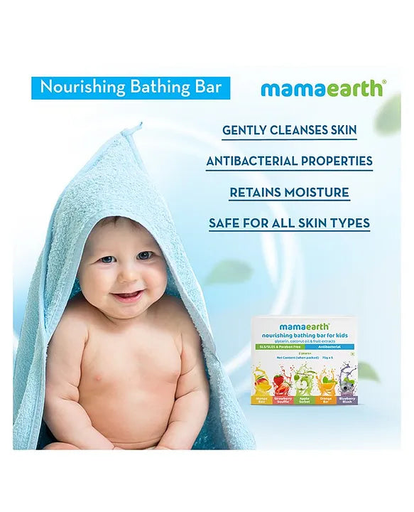 Mamaearth Baby Mama Earth Nourishing Bathing Bar Pack of 5  75 Grams Each