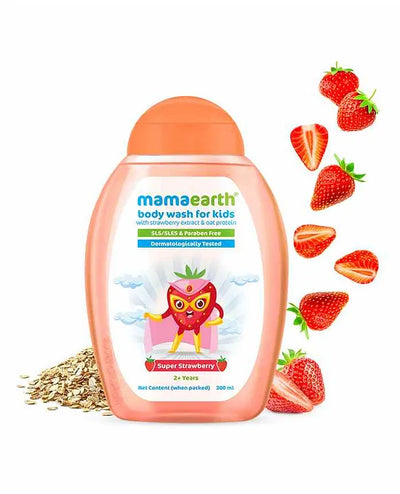Mamaearth Baby Mama Earth Strawberry and Oat Protein Body Wash - 300 ml