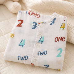 1 Pc Sleeveless 90 GSM Checkered Muslin Jhabla Vest - Numero