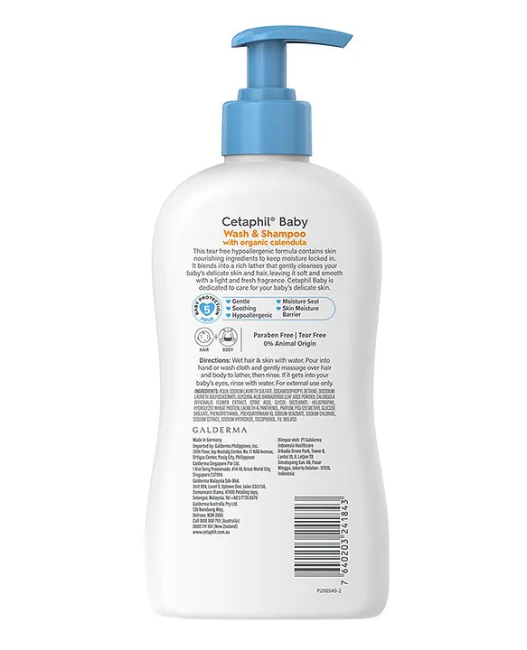 Cetaphil Baby Wash & Shampoo with Organic Calendula 400ml
