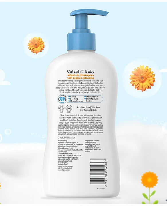 Cetaphil Baby Wash & Shampoo with Organic Calendula 400ml
