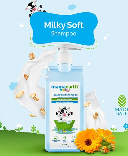 Mama Earth Baby Milky Soft Body Wash & Baby Shampoo - 400 ml each