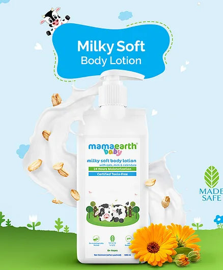 Mama Earth Baby Milky Soft Body Wash & Body Lotion - 400 ml each