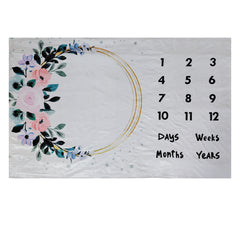 Happy Wreath - Milestone Blanket Quilt with 6 Milestone Cards and Markers