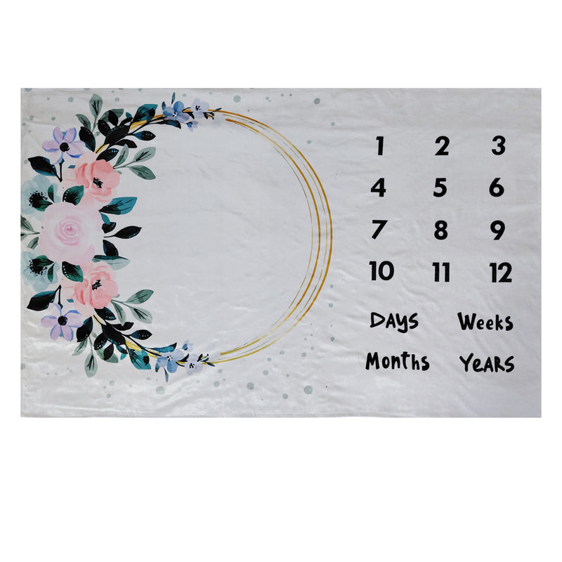 Happy Wreath - Milestone Blanket Quilt with 6 Milestone Cards and Markers