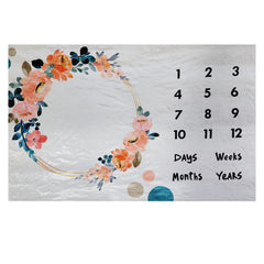 Zesty Wreath - Milestone Blanket Quilt with 6 Milestone Cards and Markers