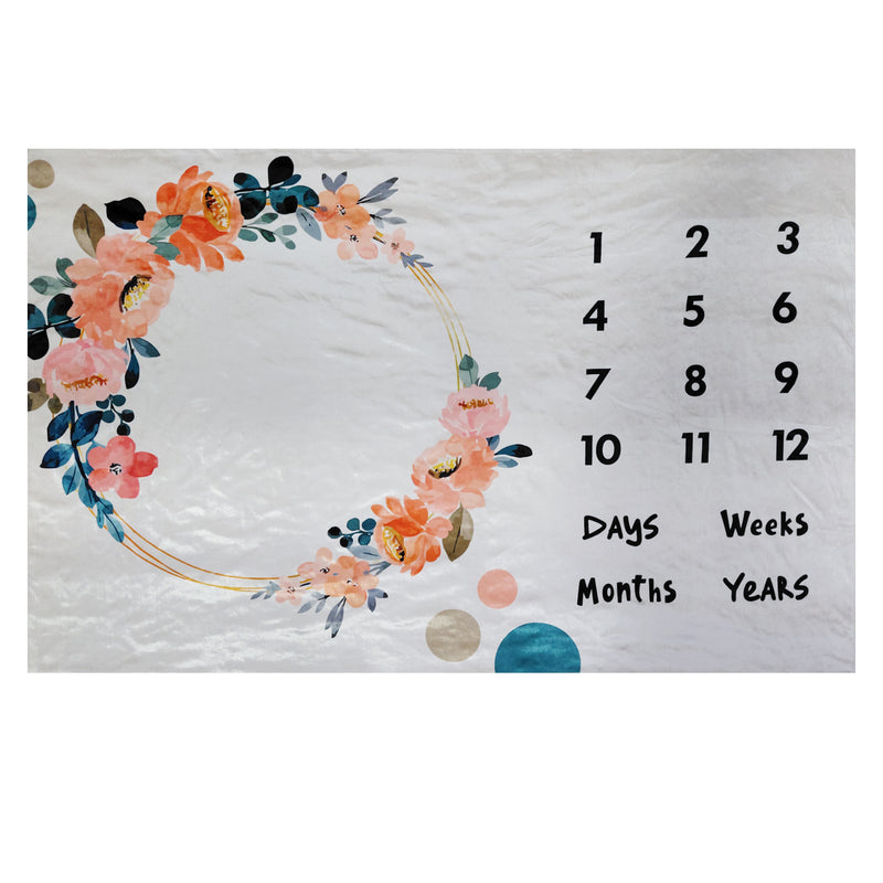 Zesty Wreath - Milestone Blanket Quilt with 6 Milestone Cards and Markers